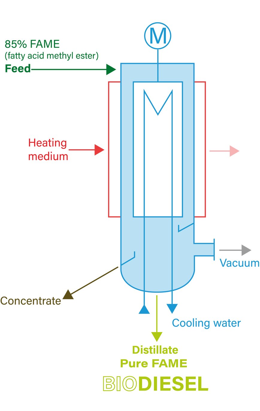 Biodiesel distillation Why the shortpath evaporator is the better